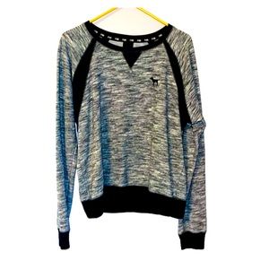 VS Pink- Gray Heather & Black Loungewear Top/ Sweatshirt